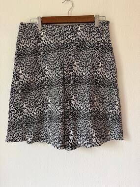 Black White Animal Print High Waist Focus 2000 Cotton Shorts Skirt Size 6 Y2K